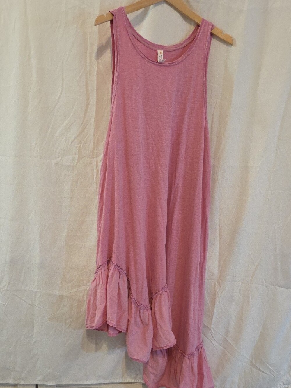 Daily Practice by Anthropologie | Asymmetrical Ruffle‑Hem Dress – Pink – Size 2X - Picture 6 of 8